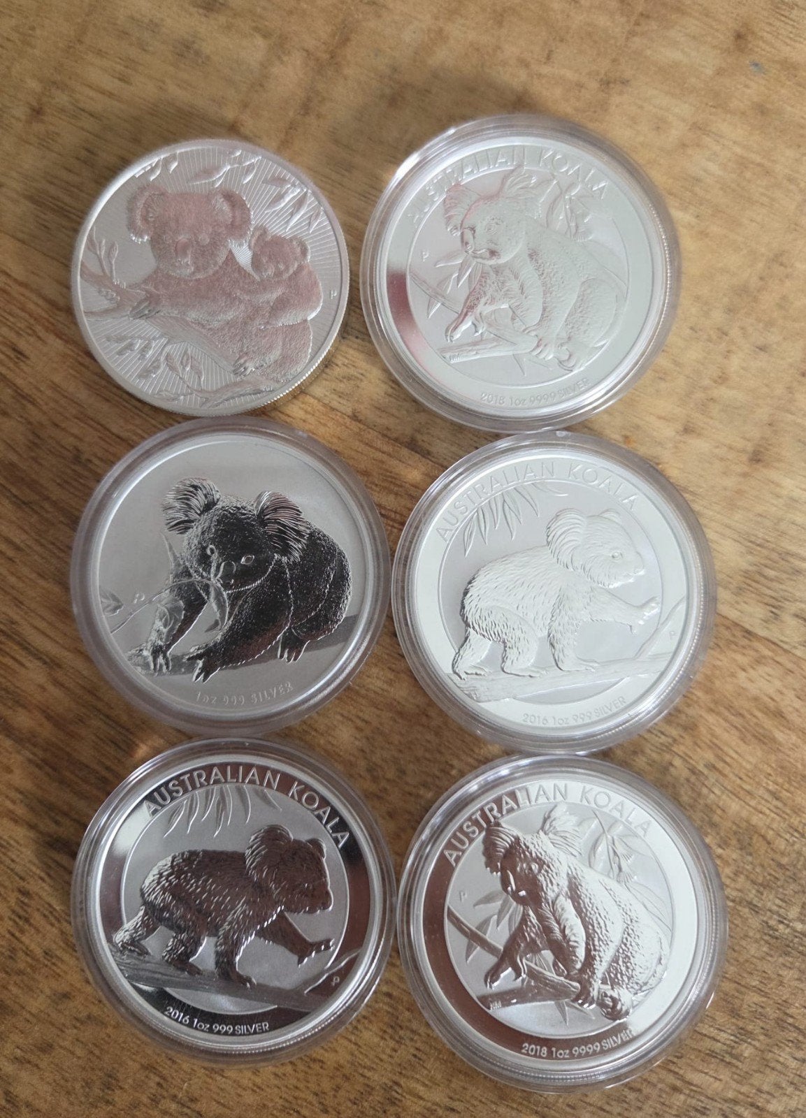 Zilveren koala munten, Ophalen of Verzenden, Setje, Zilver