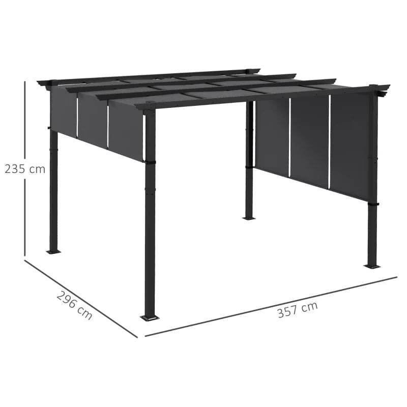 Pergola overkapping uitschuifbaar dak en zijwanden - Nieuw, Ophalen of Verzenden, Nieuw, Tuinpaviljoen