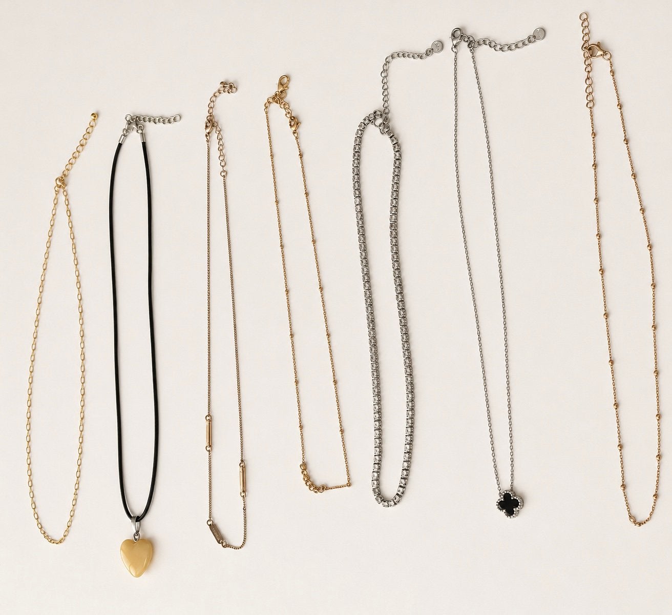 Diverse Kettingen: Zilver, Goud, met Hanger & Verstelbaar, Gebruikt, Overige kleuren, Ophalen of Verzenden, Overige materialen