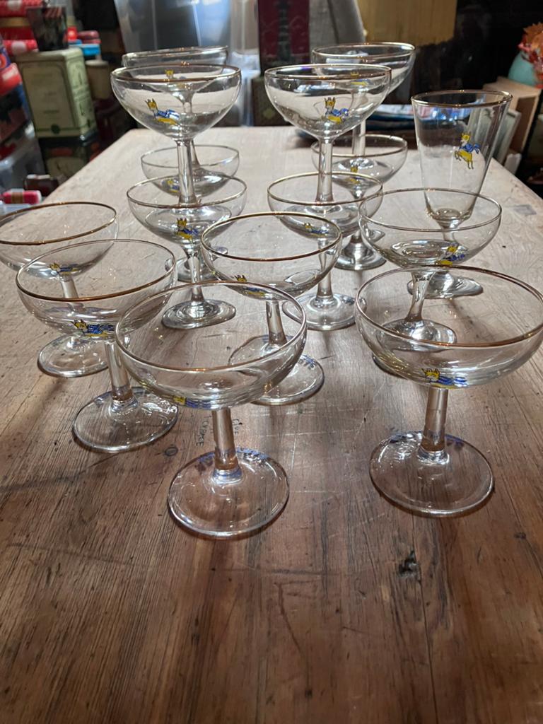 14 vintage Babycham glaasjes, Ophalen of Verzenden