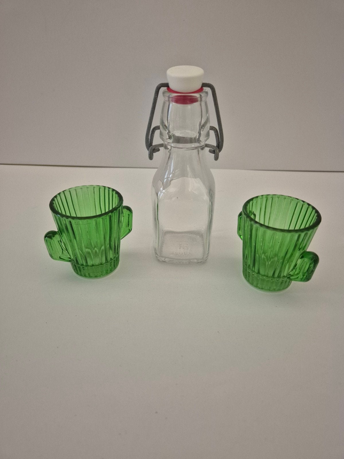 Cactus shotglaasjes met flesje, Groen, Verzenden, Overige stijlen, Zo goed als nieuw
