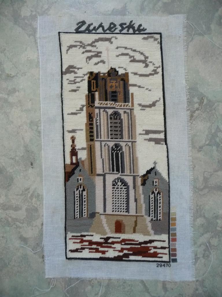 Borduurwerk "St. Laurenskerk) (Rotterdam), Ophalen of Verzenden, Gebruikt, Handborduren, Onderdeel of Toebehoren