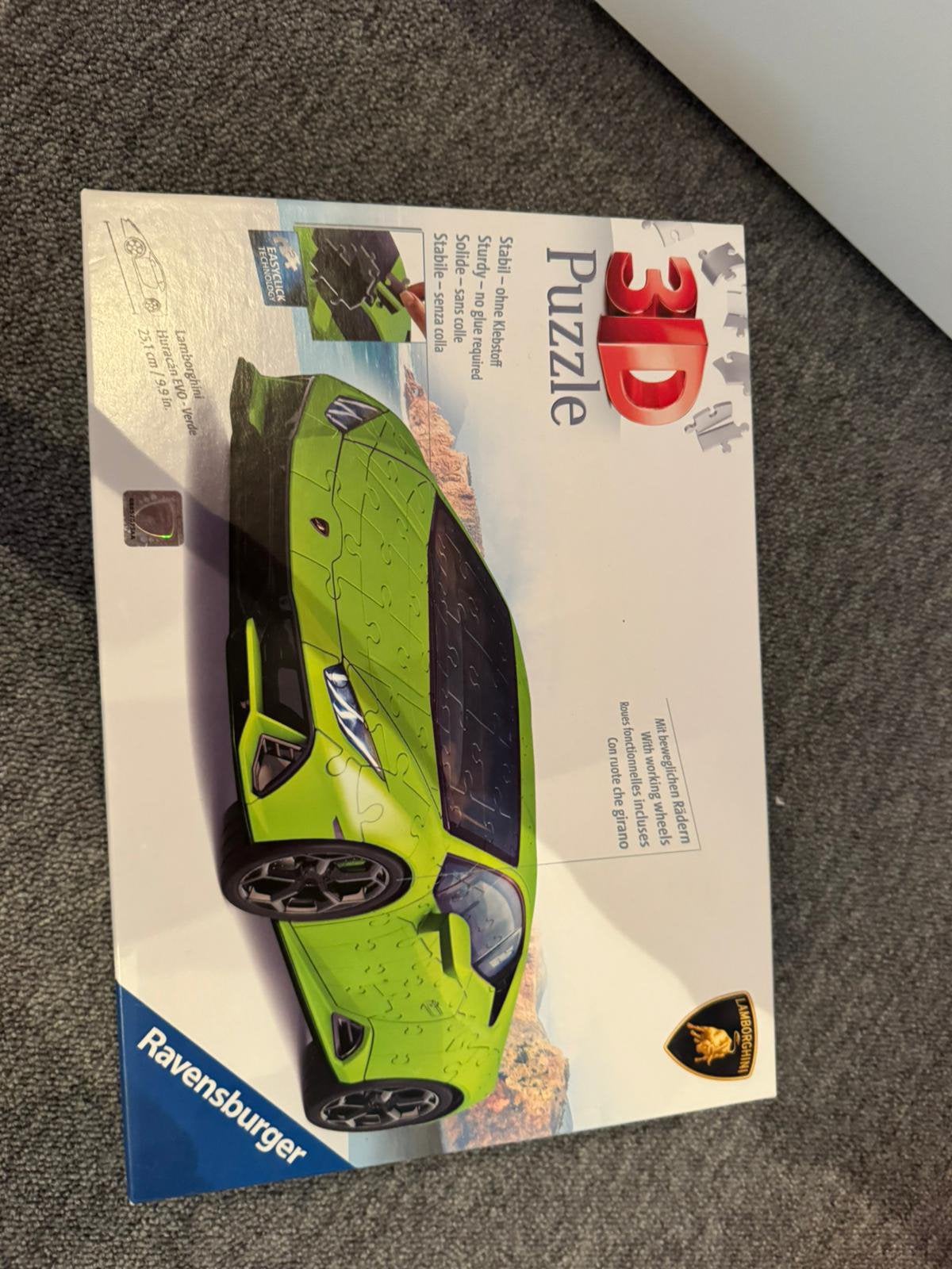 Ravensburger 3D puzzel Lamborghini, Ophalen of Verzenden, Minder dan 500 stukjes, Zo goed als nieuw, Rubik's of 3D-puzzel