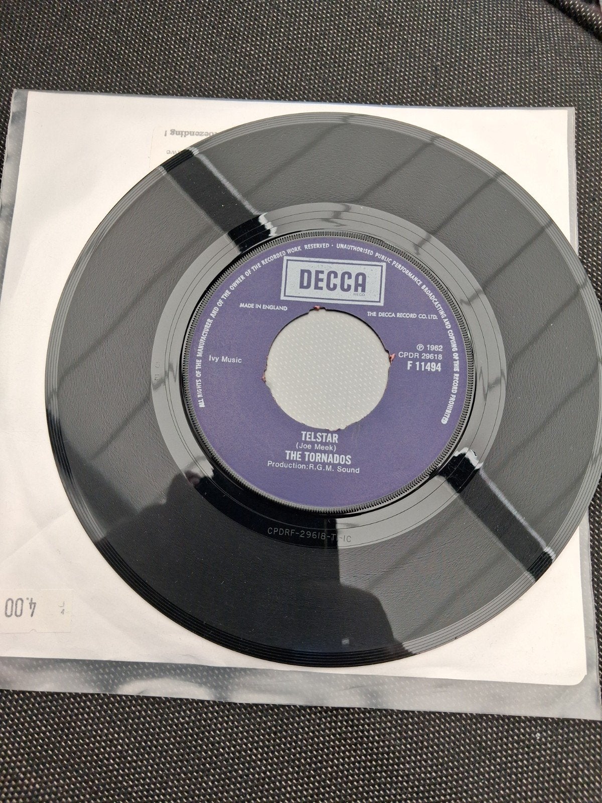 The Tornados - Telstar (Single, 1962, Decca), Cd's en Dvd's, Vinyl Singles, Ophalen of Verzenden, Gebruikt, Pop