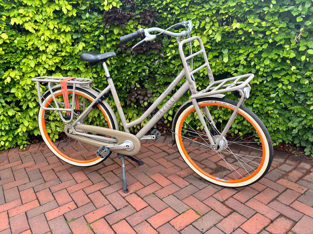 Zgan Gazelle miss Grace 7v d54 incl beurt/nw banden, Ophalen, 53 tot 56 cm, Versnellingen, Zo goed als nieuw