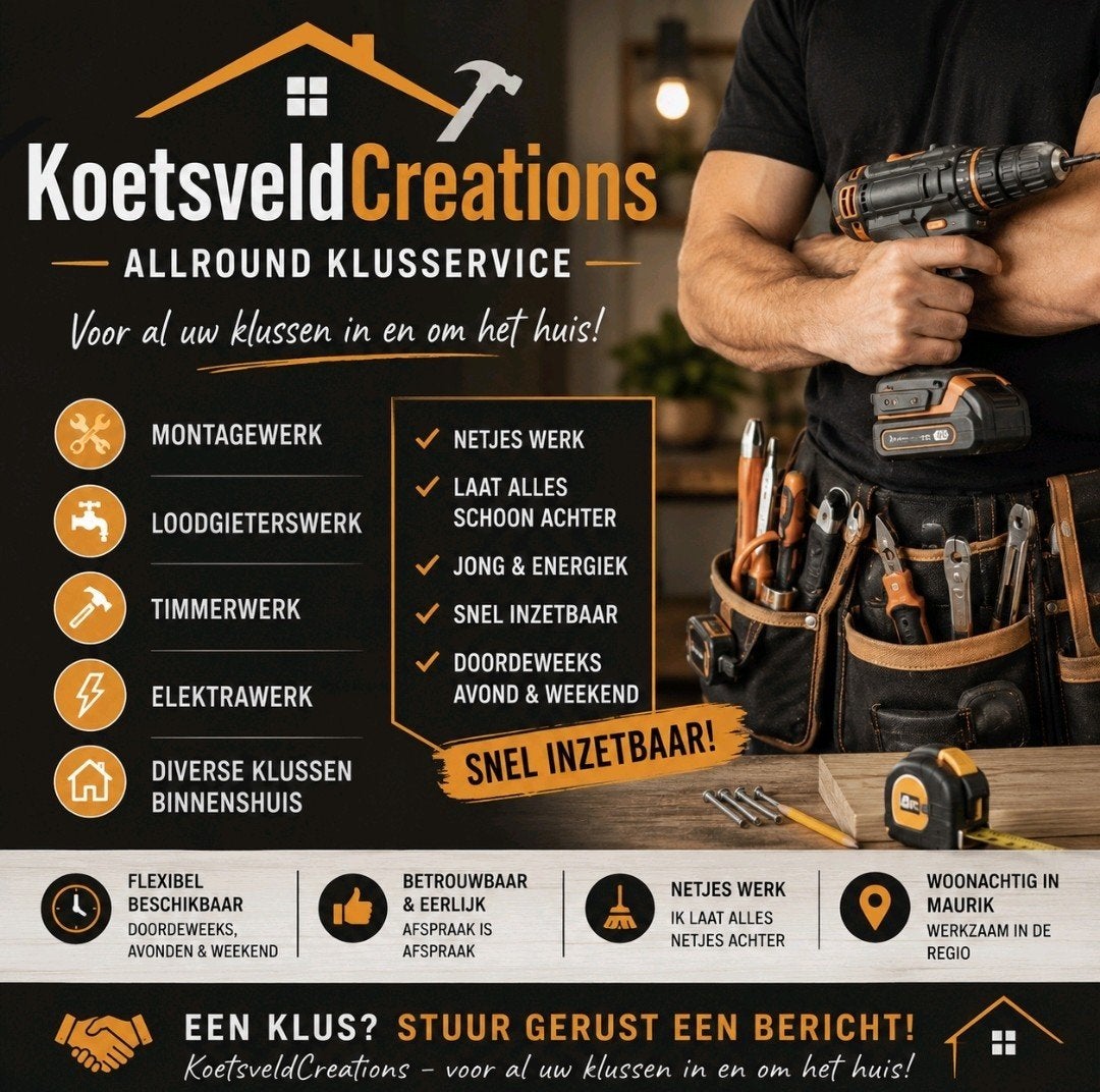 Allround klusservice – snel inzetbaar | KoetsveldCreations, Ophalen