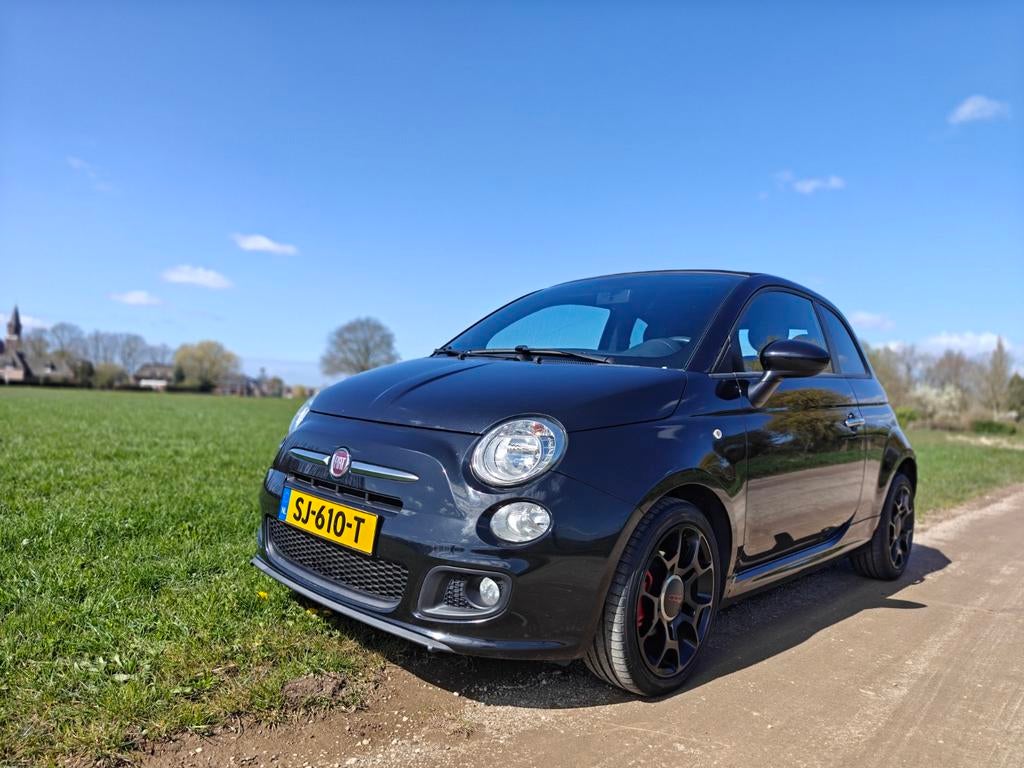 Fiat 500 Sport Carbrio, 2014, Full Black, lage km., Auto's, Fiat, Voorwielaandrijving, Stof, 24 km/l, Handgeschakeld