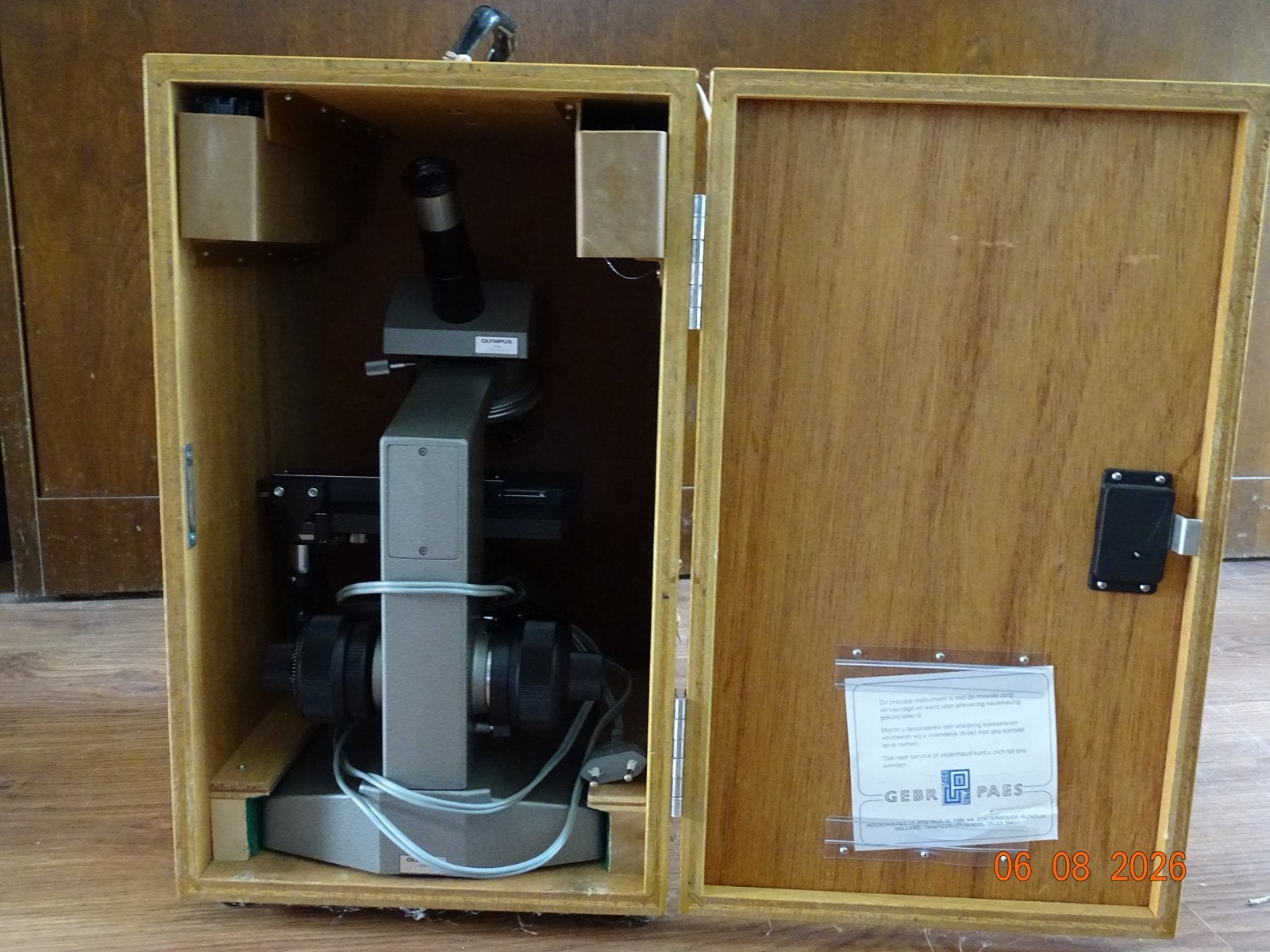 Olympus Tokyo microscoop in houten kist, Ophalen, Gebruikt, Minder dan 400x