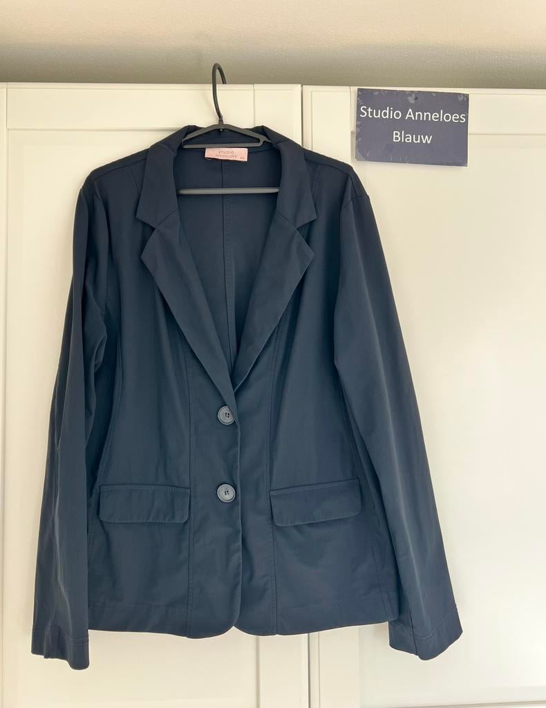Studio anneloes clean blazer xxl donkerblauw travelstof, Maat 46/48 (XL) of groter, Ophalen of Verzenden, Zo goed als nieuw, X
