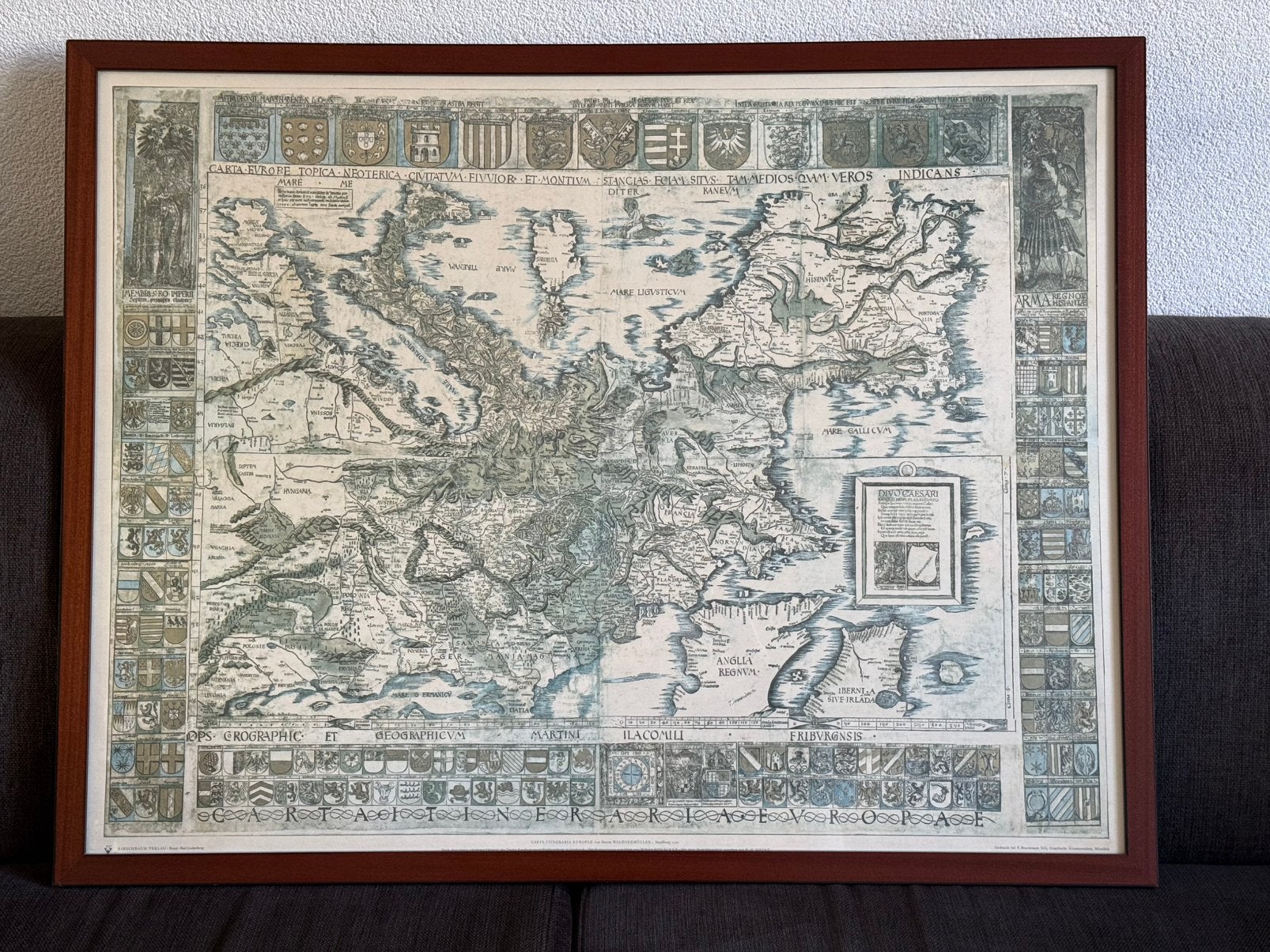 Reproductie van kaart van Europa uit 1520, Boeken, Atlassen en Landkaarten, Ophalen, Voor 1800, Europa Overig, Landkaart