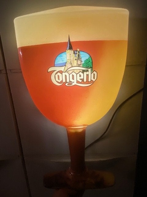 Tongerlo Bierglas Reclame Lichtbak - Uniek Decorstuk, Verzamelen, Ophalen, Lichtbak of (neon) lamp