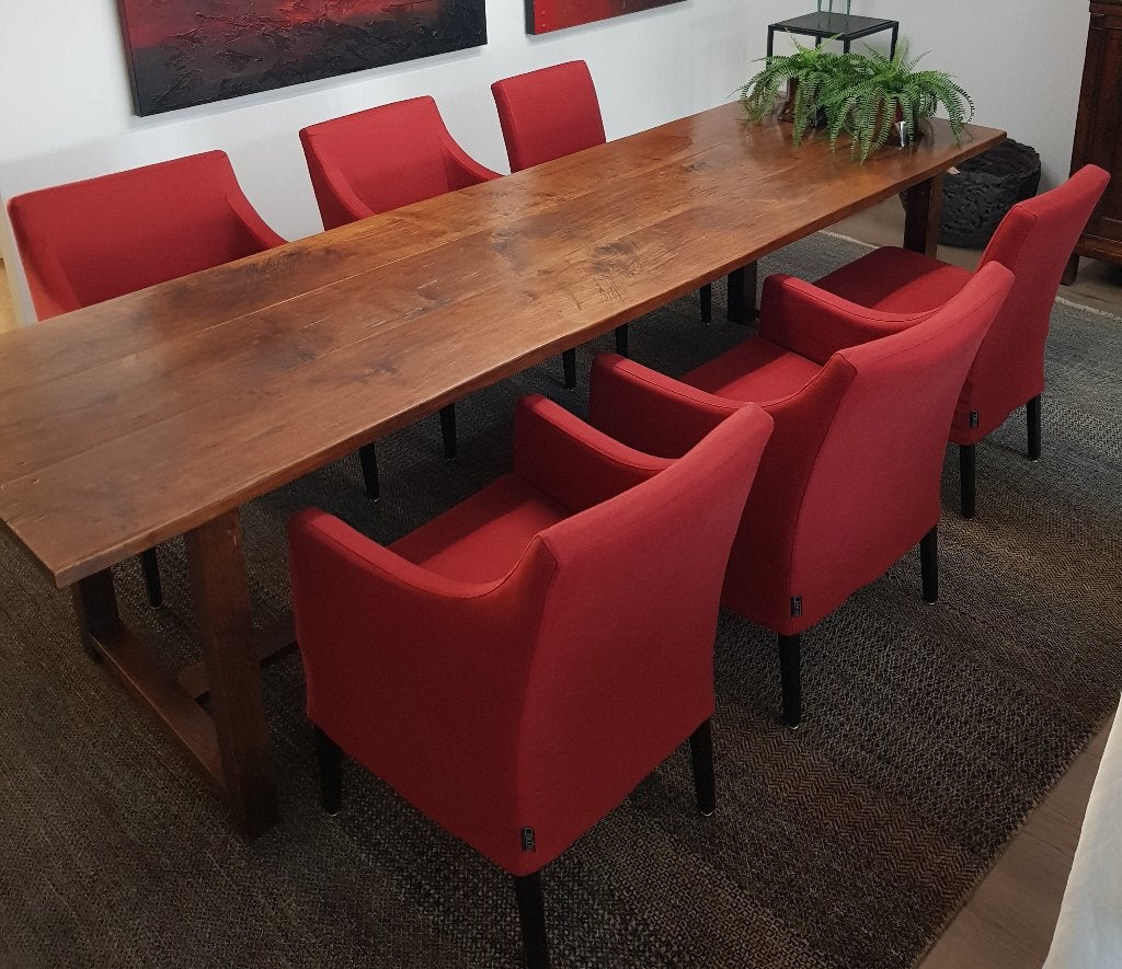 Linteloo eetkamerstoelen - 6 stuks, rood, Ophalen, Zo goed als nieuw, Stof, Vijf, Zes of meer stoelen