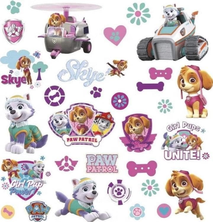 Paw Patrol Muurstickers Skye en Everest - VAN 24,95 NU 14,95, Meerkleurig, Nieuw, Ophalen of Verzenden, Overige typen