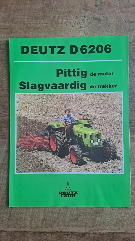 Oude folder DEUTZ FAHR D 6206 tractor,  trekker, Ophalen of Verzenden, Zo goed als nieuw, Folder