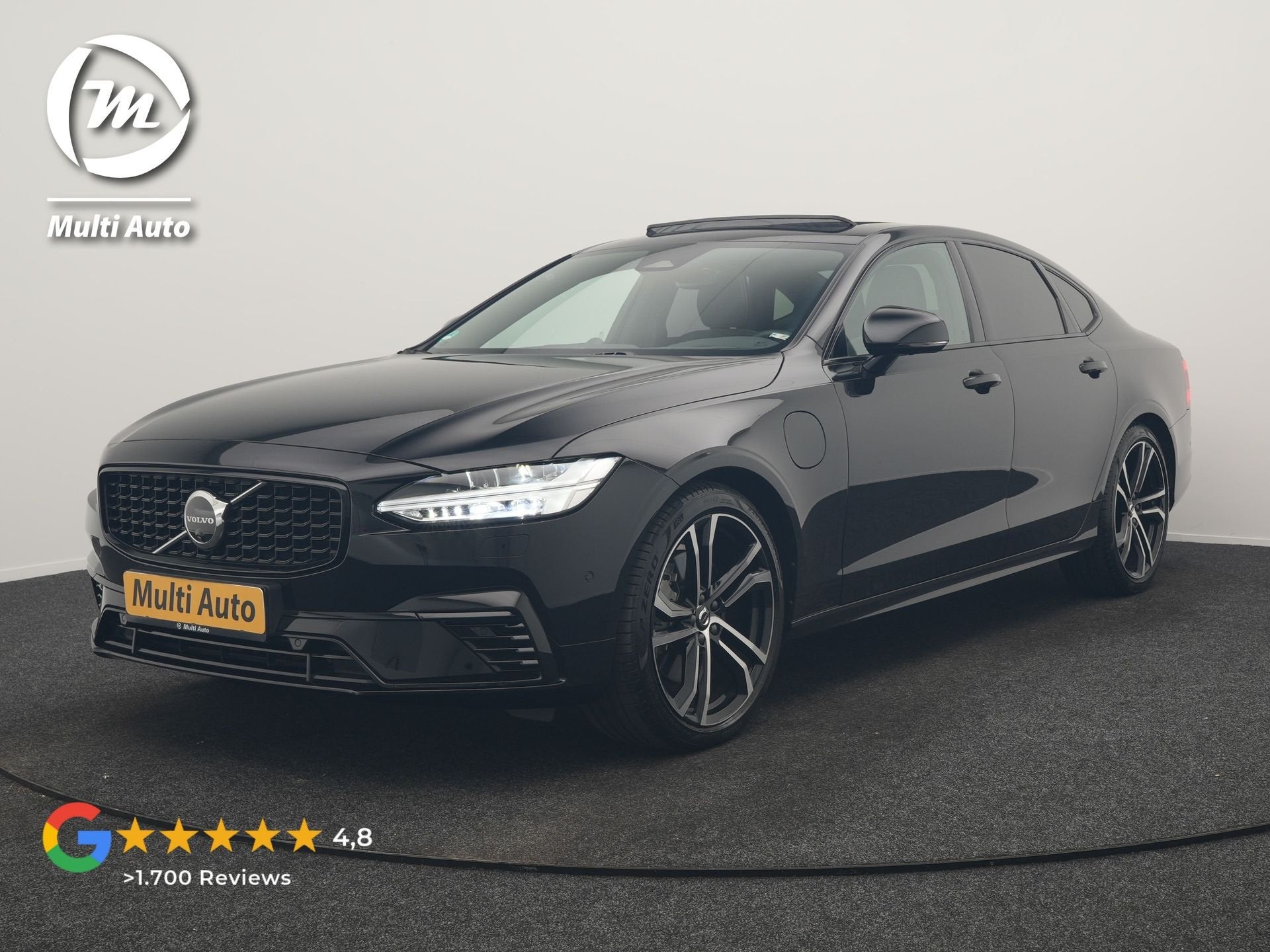 Volvo S90 T8 AWD Ultimate Dark 456pk PHEV LONG RANGE Dealer, Gebruikt, Zwart, 4 cilinders, 1969 cc