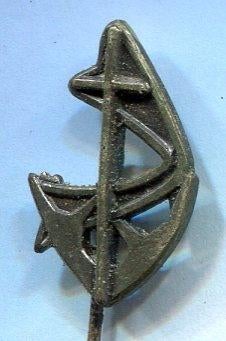 Anker en kruis zilverkleurig religieus speldje ( W_383 ), Verzenden, Zo goed als nieuw, Stad of Land, Speldje of Pin