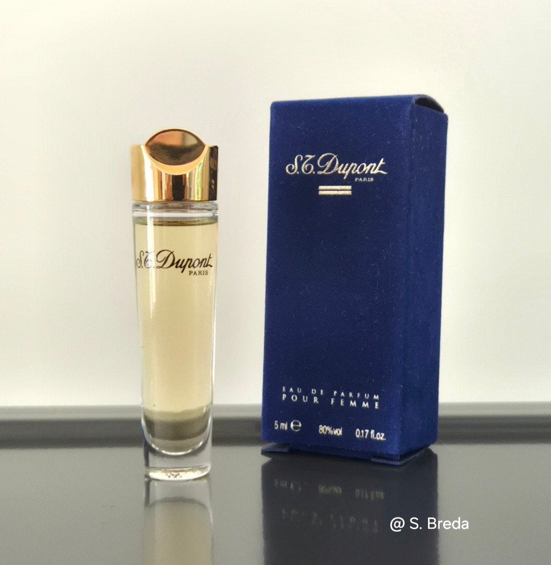 S.T. Dupont - pour Femme - miniatuur met doosje, Ophalen of Verzenden, Zo goed als nieuw, Miniatuur, Gevuld