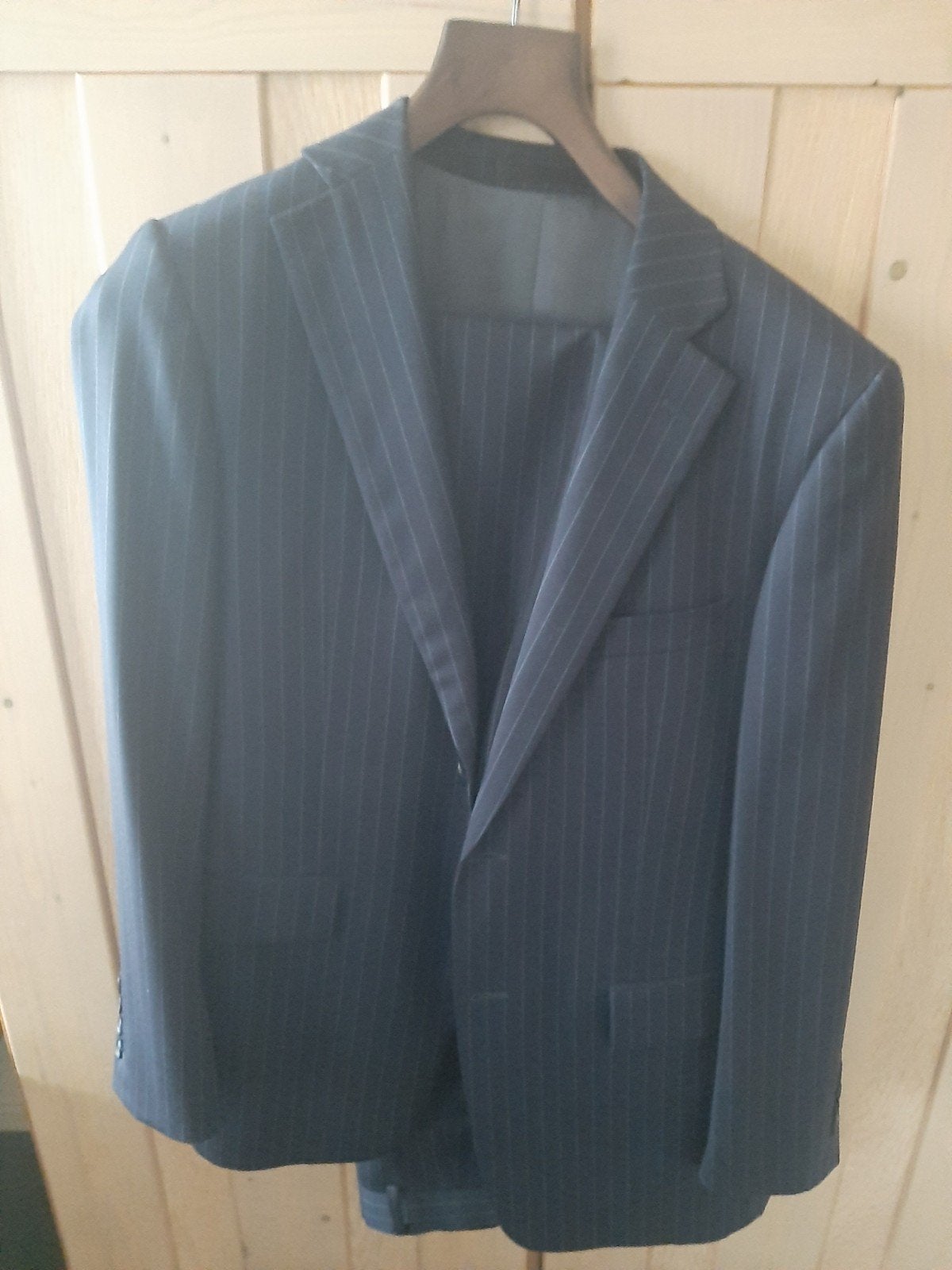 Stijlvol herenpak - Donkerblauw met krijtstreep, Kleding | Heren, Kostuums en Colberts, Onbekend, Ophalen of Verzenden, Zo goed als nieuw