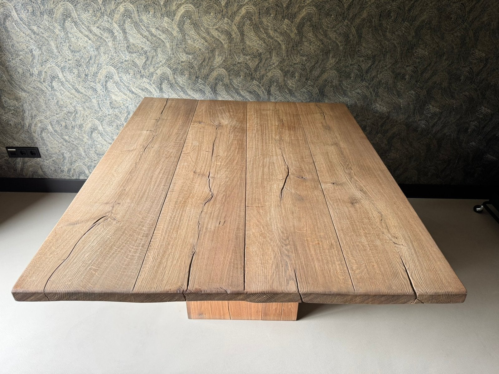 Eiken eettafel 150x125x 78 cm, Huis en Inrichting, Ophalen, Eikenhout, Zo goed als nieuw, Vijf personen of meer