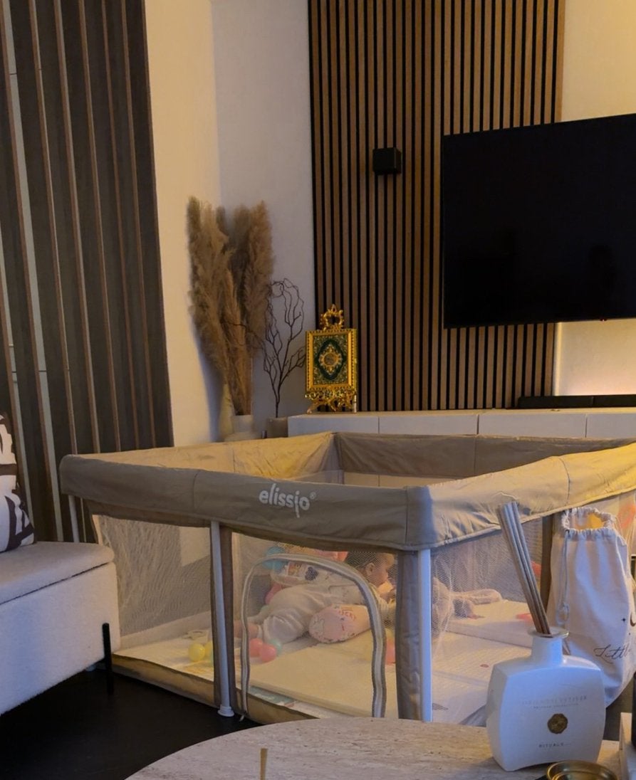 Grondbox beige inklapbaar, Kinderen en Baby's, Boxen, Ophalen of Verzenden, Zo goed als nieuw, Rond