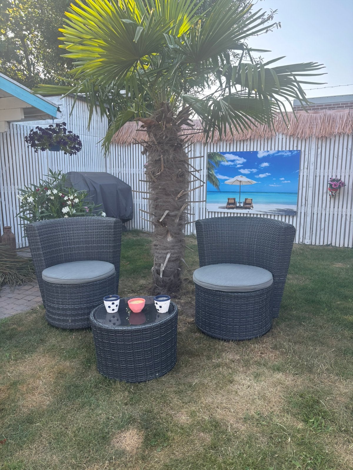 Leuke bistroset / tuinset, Ophalen, Zo goed als nieuw, Overige materialen, 2 zitplaatsen