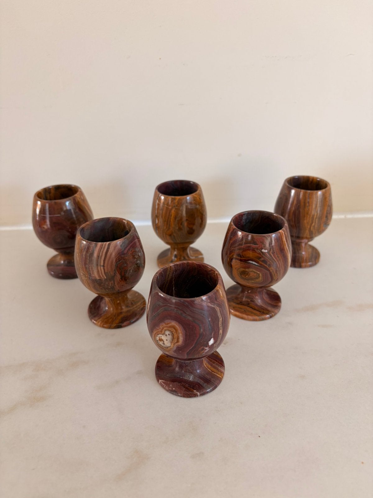 Vintage onyx eierdopjes, Ophalen of Verzenden