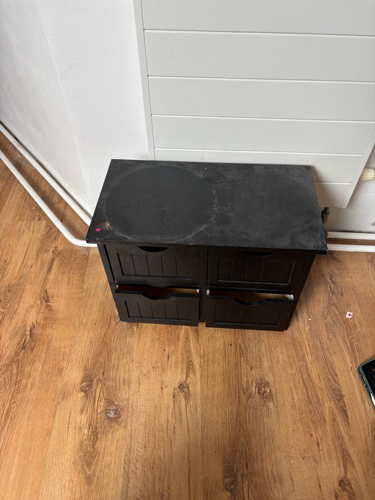 Zwart ladekastje met 4 laden, Huis en Inrichting, Kasten | Ladekasten, Ophalen, Minder dan 50 cm, Gebruikt, 3 of 4 laden