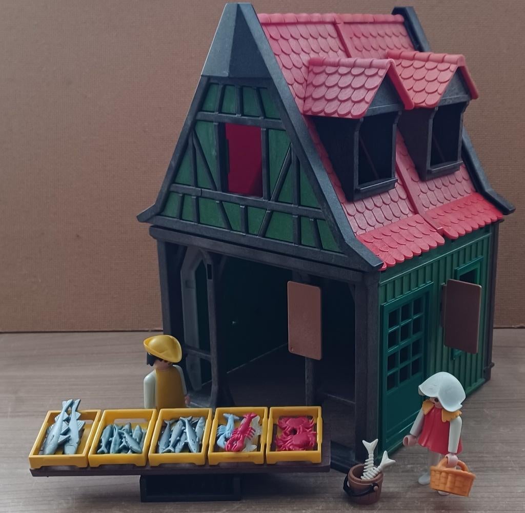 playmobil middeleeuws vakwerkhuis visboer, Ophalen of Verzenden, Gebruikt, Los playmobil