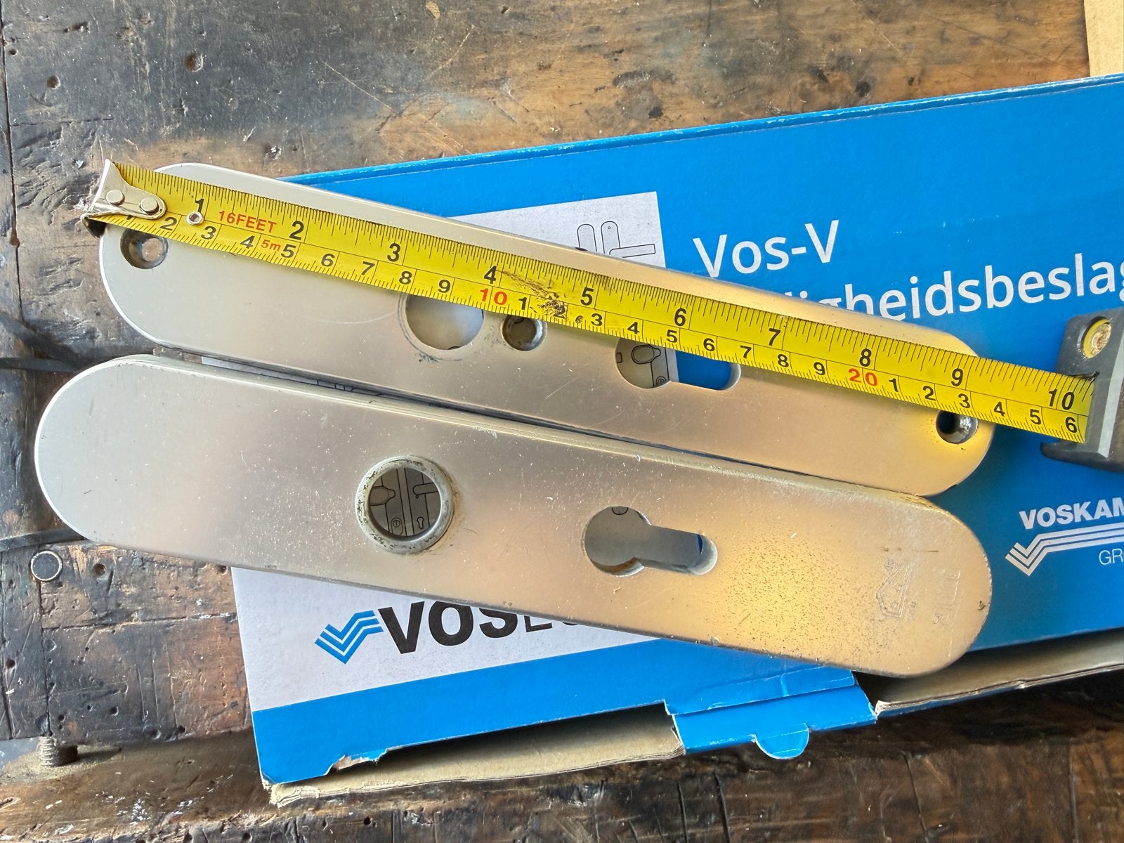 Veiligheids deurbeslag extra dik 18mm en 8mm, Ophalen, Zo goed als nieuw, Chroom, Klink of Kruk