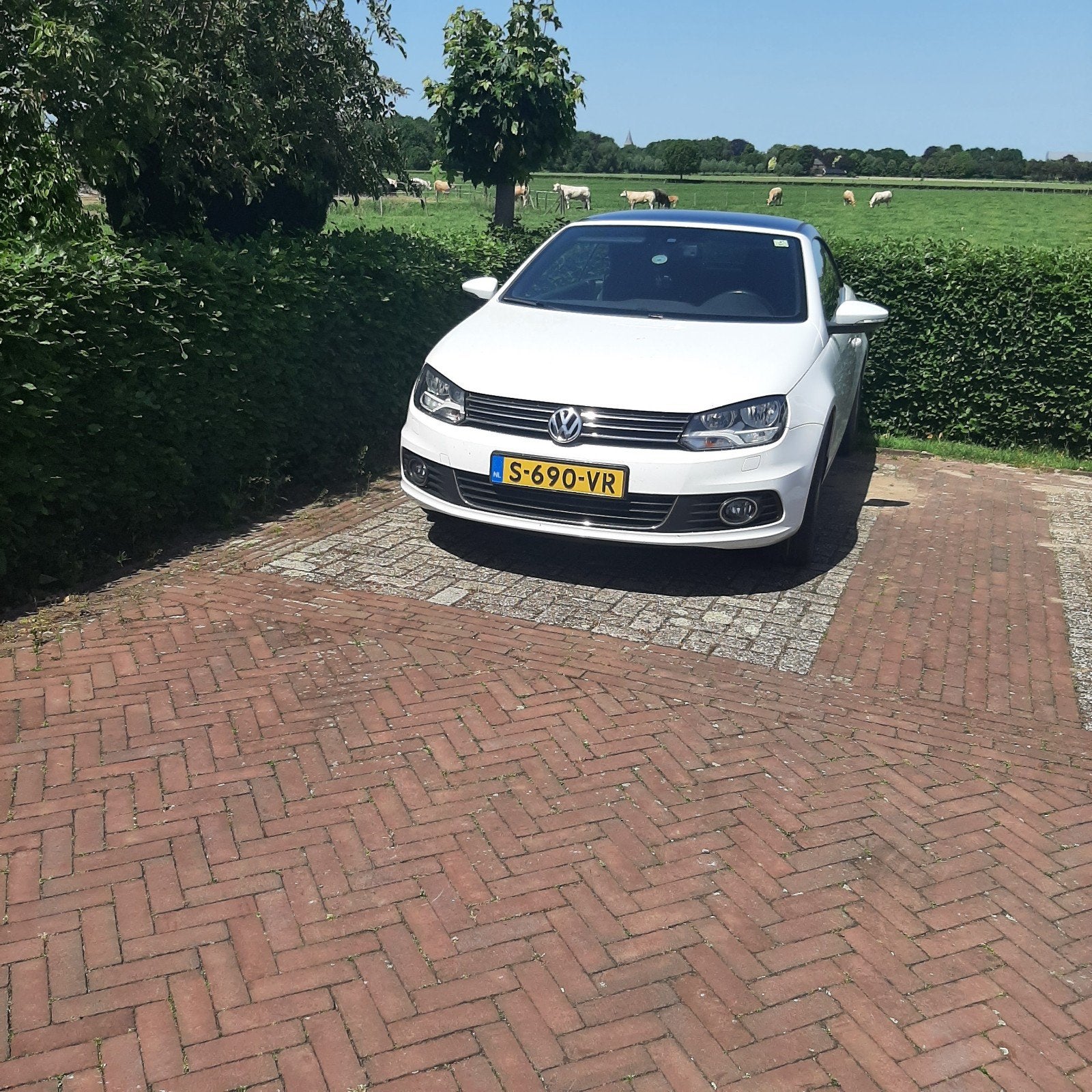 Volkswagen Eos 1.4 TSI 90KW 2013 Wit, Auto's, Volkswagen, Voorwielaandrijving, 4 cilinders, Cabriolet, 4 stoelen
