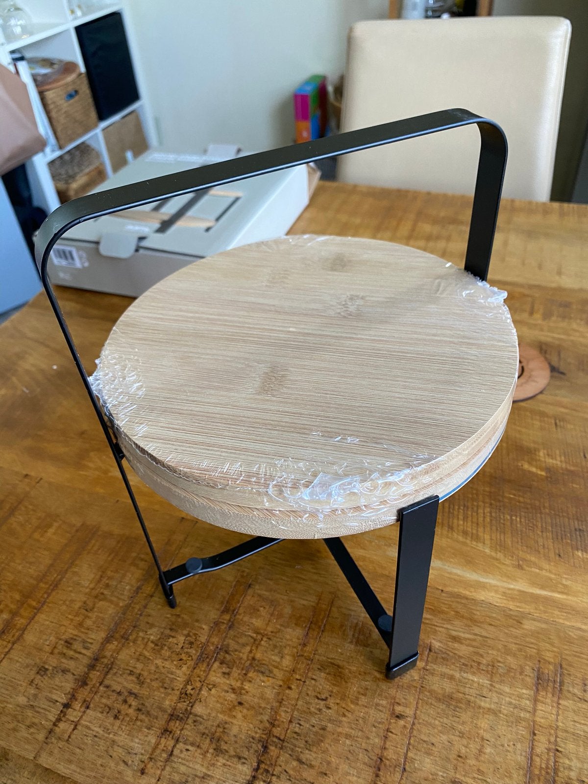 Etagere nieuw bamboe 2 lagen merk: Gusta, Ophalen of Verzenden, Nieuw