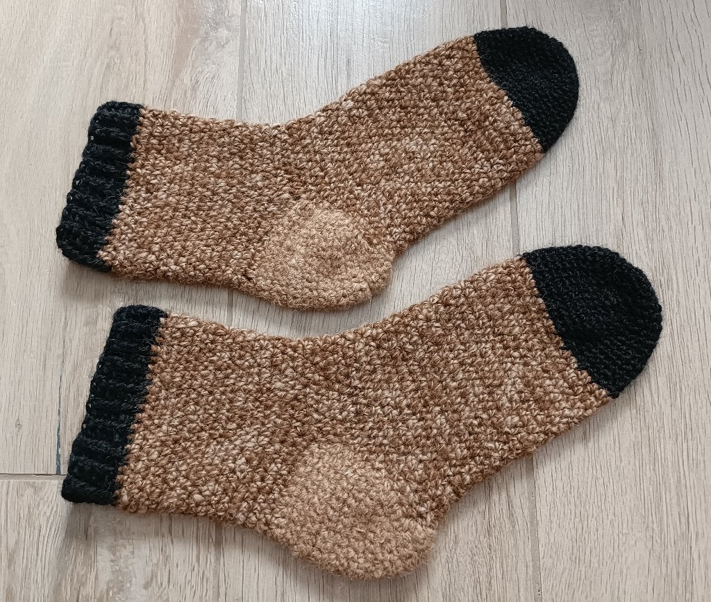 100% ALPACA wollen sokken hand gehaakt maat 40-43 (12), Kleding | Heren, Bruin, Nieuw, Ophalen of Verzenden, Artesanal