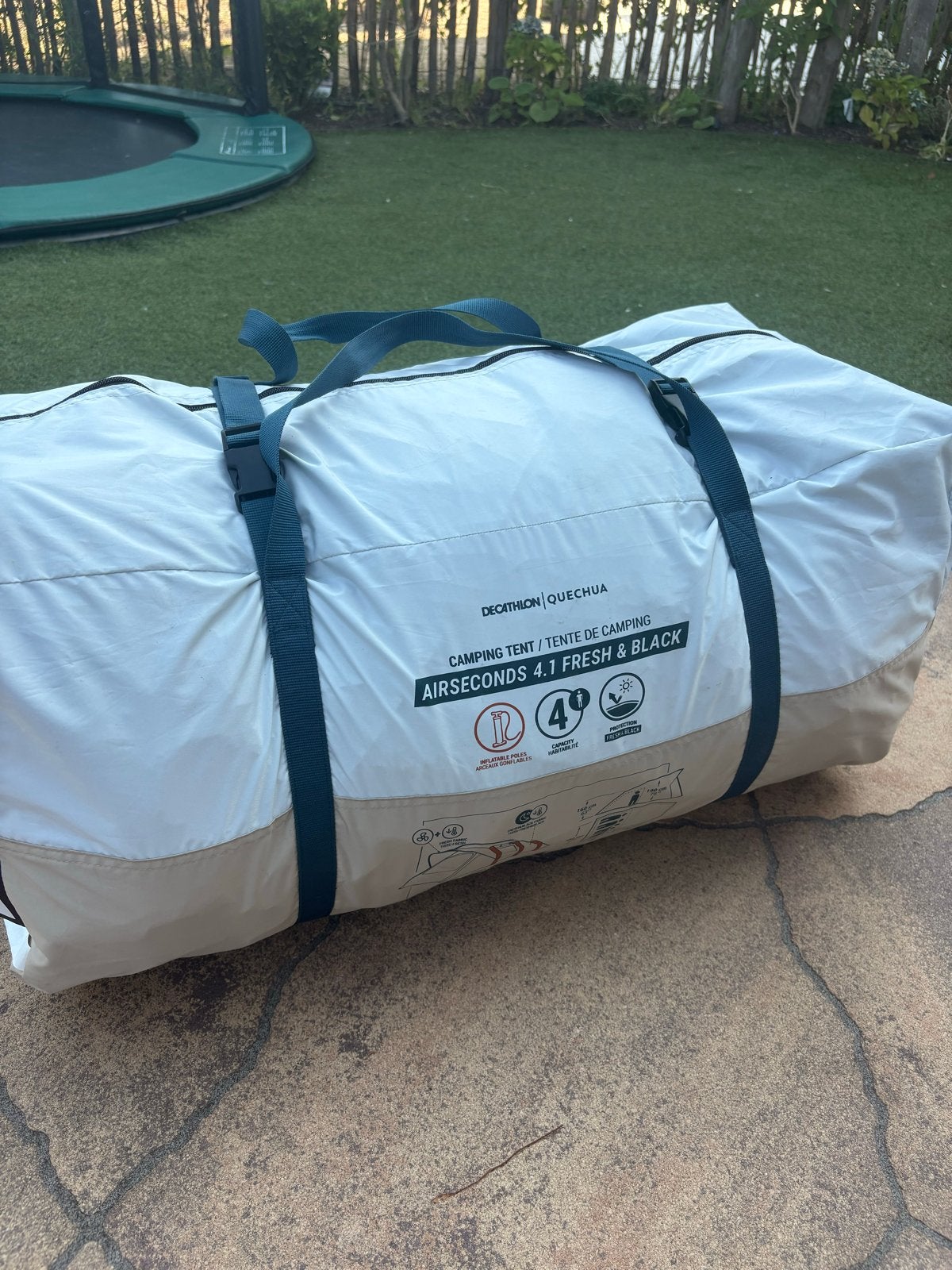 Quechua Air Seconds 4.1 Fresh & Black opblaasbare tent, Ophalen, Zo goed als nieuw, Tot en met 4