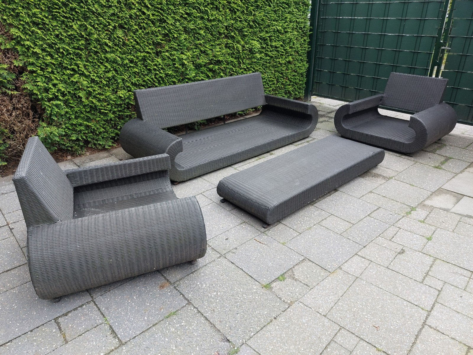 Luxe design loungeset zonder kussens. Bezorging is mogelijk, Tuin en Terras, Ophalen, 4 zitplaatsen, Bank, Loungeset