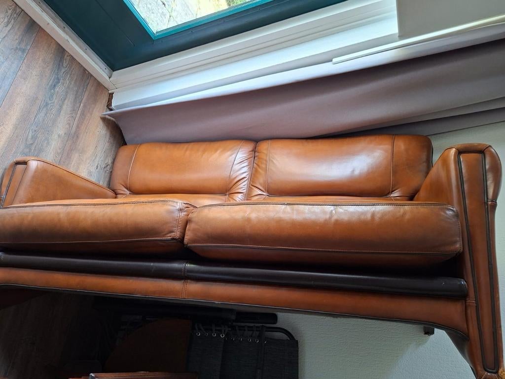 Klassiek leren bankstel met fauteuils - Hoge kwaliteit, Ophalen of Verzenden