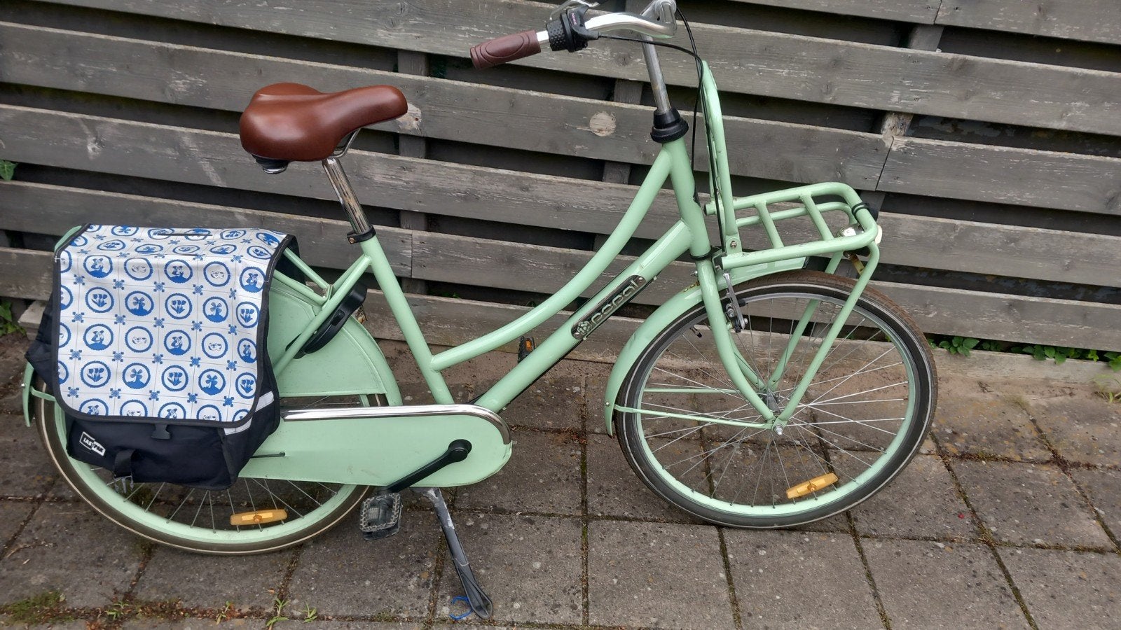 Popal fiets 26 inch - Groen met bagagedrager, Gebruikt, Velgrem, 47 tot 50 cm, Ophalen