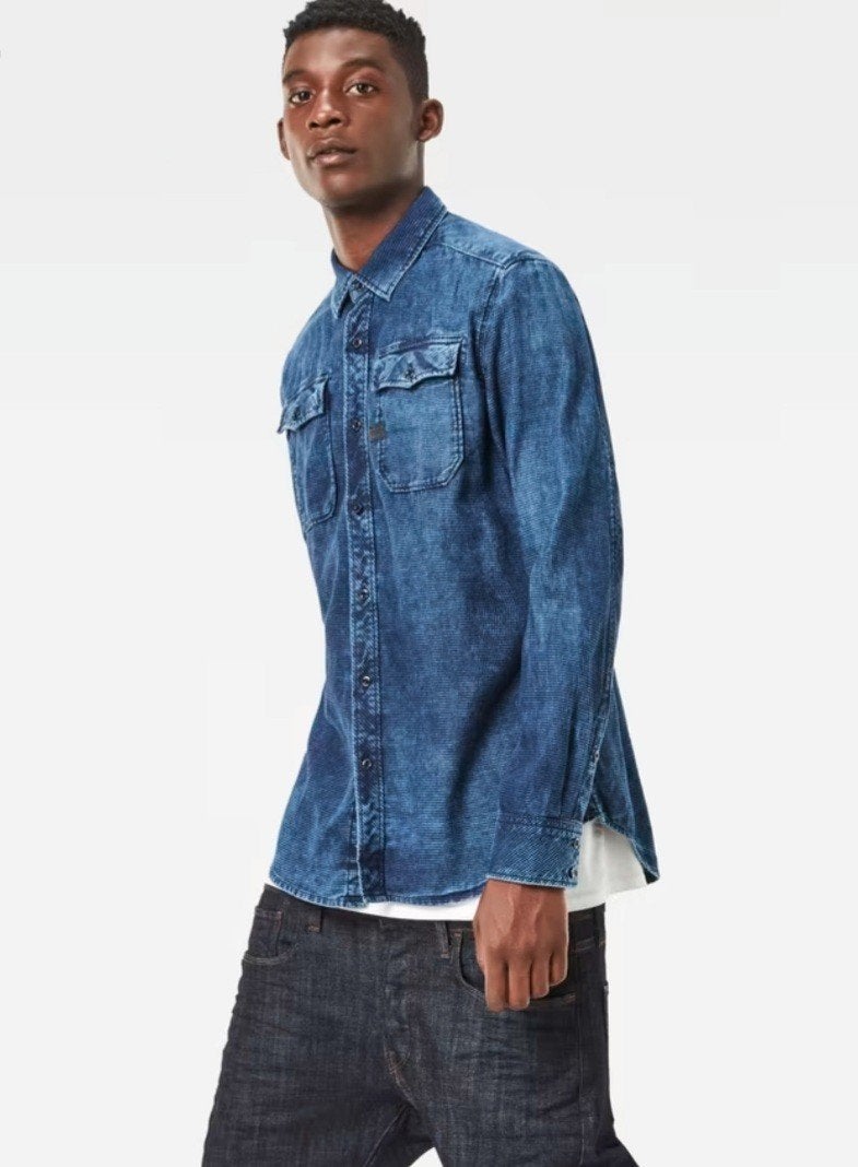 G-Star RAW | Landoh shirt | Towel Bleach check | XL | Nieuw, Blauw, Ophalen of Verzenden, Gstar, Maat 56/58 (XL)