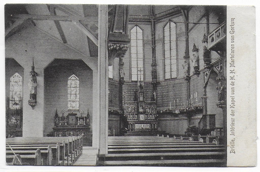 Brielle Interieur Kapel Oude Gelopen Ansichtkaart ( B6517), Verzamelen, Ansichtkaarten | Nederland, Ophalen of Verzenden, 1960 tot 1980