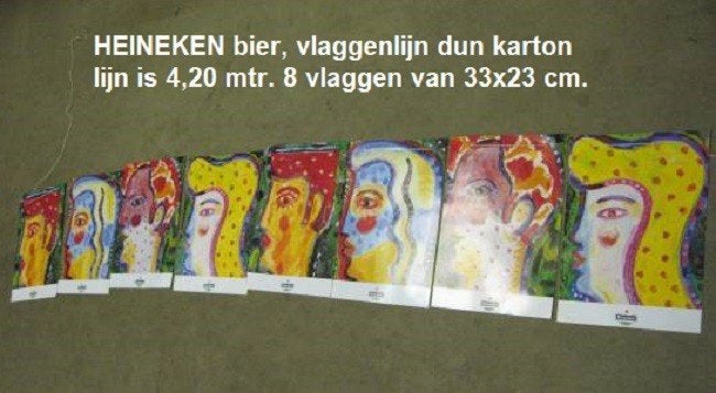 HEINEKEN BIER, de kunstperiode jaren 80, vlaggenlijn, Ophalen of Verzenden, Nieuw, Reclamebord, Plaat of Schild, Heineken