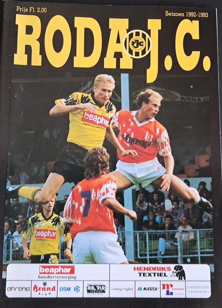 Roda JC - Sparta 1992/1993, Verzamelen, Ophalen of Verzenden, Zo goed als nieuw, Roda JC, Boek of Tijdschrift