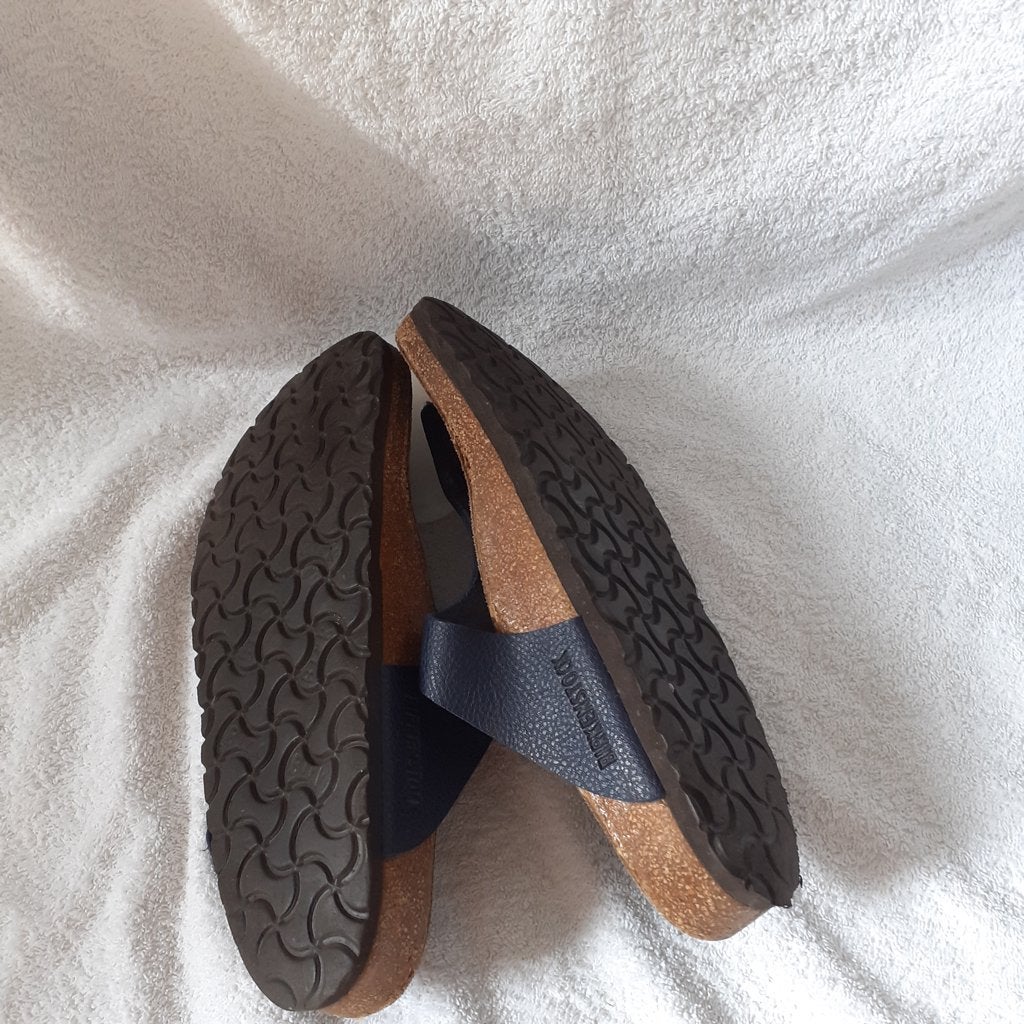 Birkenstock 39, Blauw, Gedragen, Birkenstock, Sandalen of Muiltjes