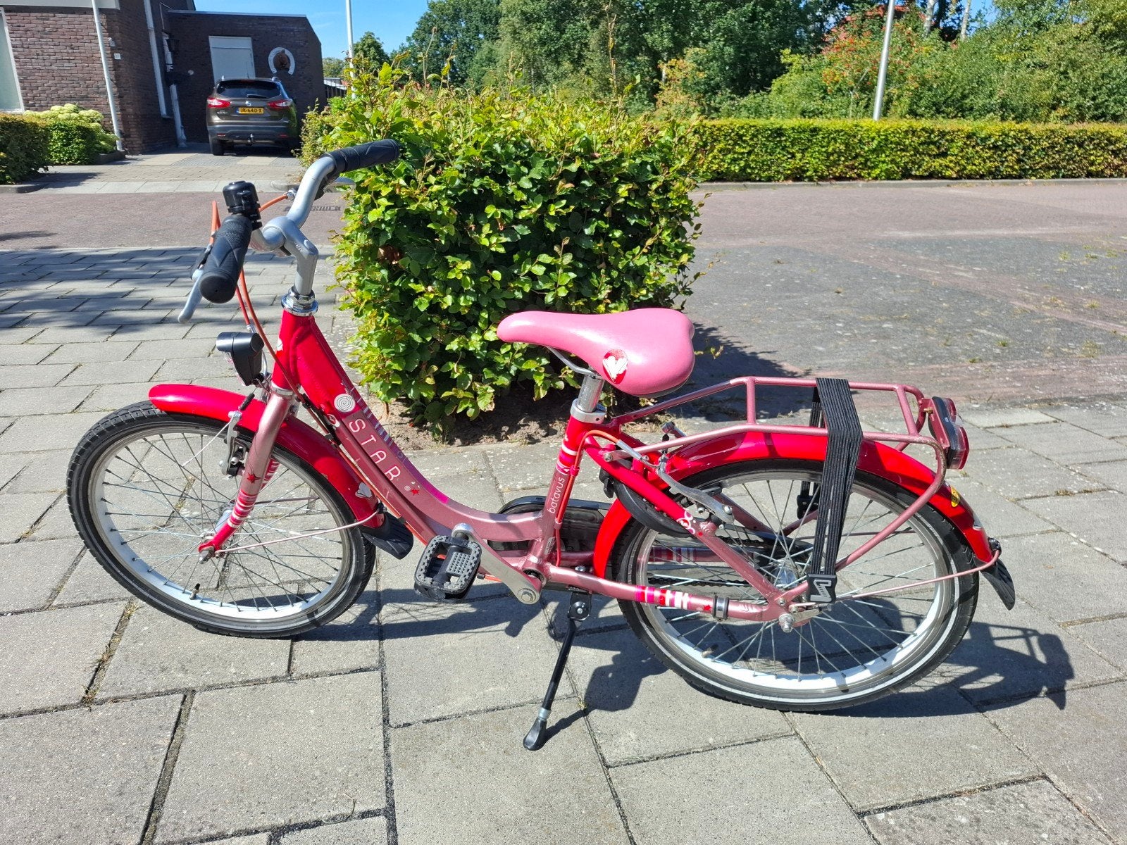 Batavus Star kinderfiets - 20 inch - rood/roze, Fietsen en Brommers, Ophalen, Terugtraprem, Gebruikt, Batavus