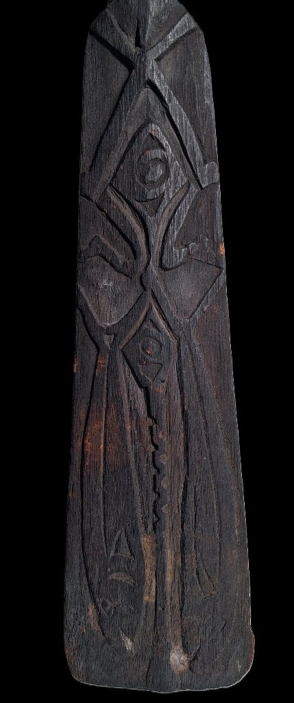 Sentani Spatula Irian Nieuw Guinea asmat batak dayak leti, 50 cm, Indonesië, Gesneden, Ritueel object