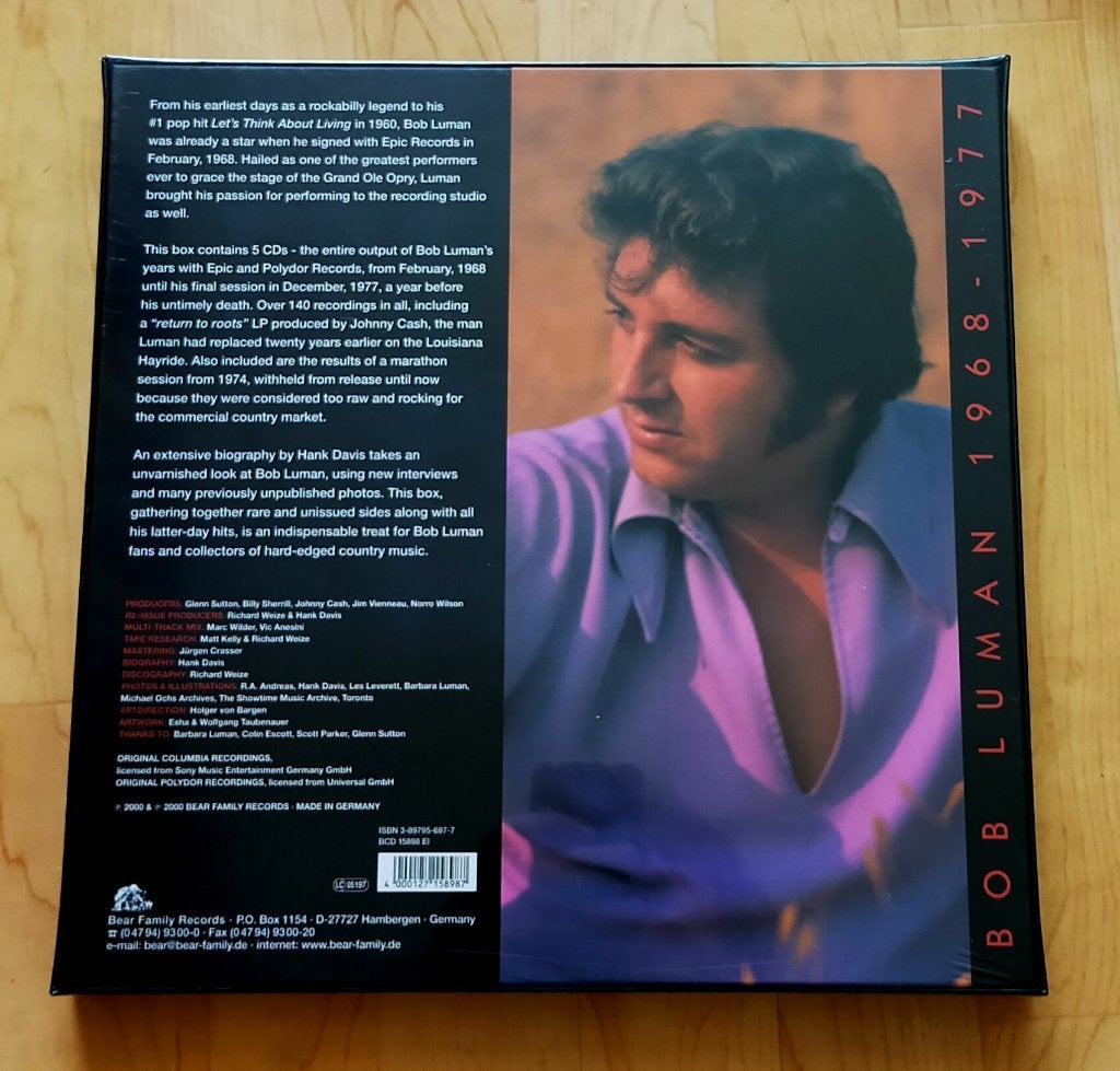 Bob Luman - 1968-1977 5CD Box 2000 Bear Family Nieuw, Ophalen of Verzenden, Nieuw in verpakking, Rock-'n-roll