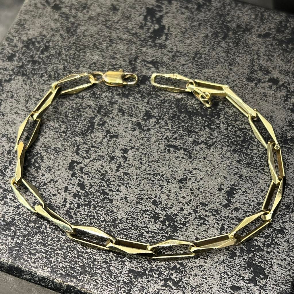 14k gouden armband massief schakel closed forever, Ophalen of Verzenden, Zo goed als nieuw, Goud