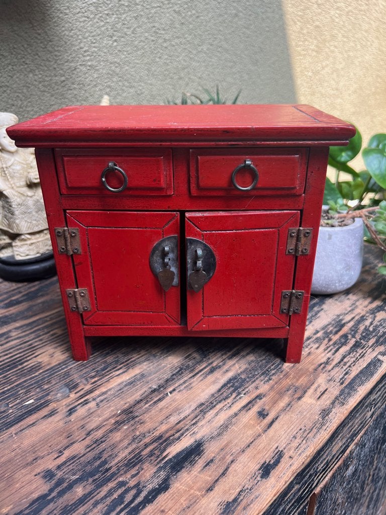 Chinees sieraden kist kastje juwelenkist chinese hout, Verburgt Vintage, Gebruikt, Ophalen of Verzenden, https://verburgtvintage.nl/#contact