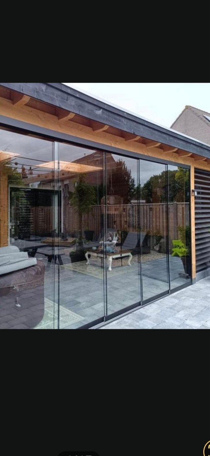 Glas/schuifwanden veranda ,overkapping ., Ophalen of Verzenden, Zo goed als nieuw, Veranda