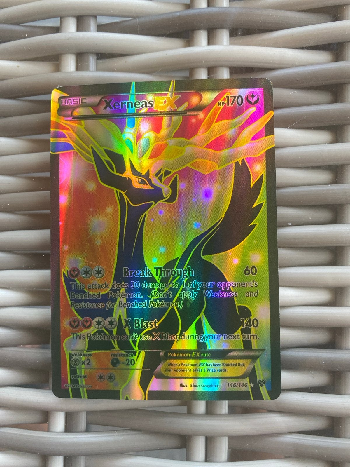 Pokémon Xerneas EX Full Art 146/146 XY Base Set, Verzenden, Zo goed als nieuw, Losse kaart, Foil