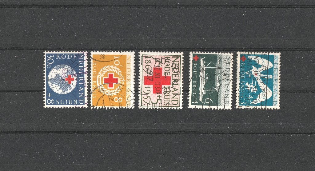 nvph 695-99 Rode Kruiszegels 1957, Ophalen of Verzenden, Na 1940, Gestempeld