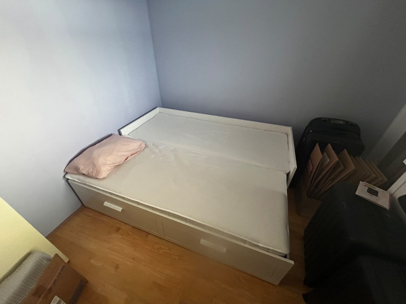 IKEA Hemnes Bedbank met 2 lades - Wit, Ophalen, Modern, functioneel, Wit, Tweepersoons